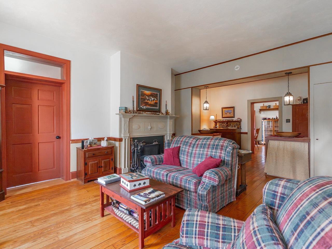 1299 North River Road Mount Crawford, VA 22841 - Photo 30 of 75 a living room with furniture a flat screen tv and a fireplace