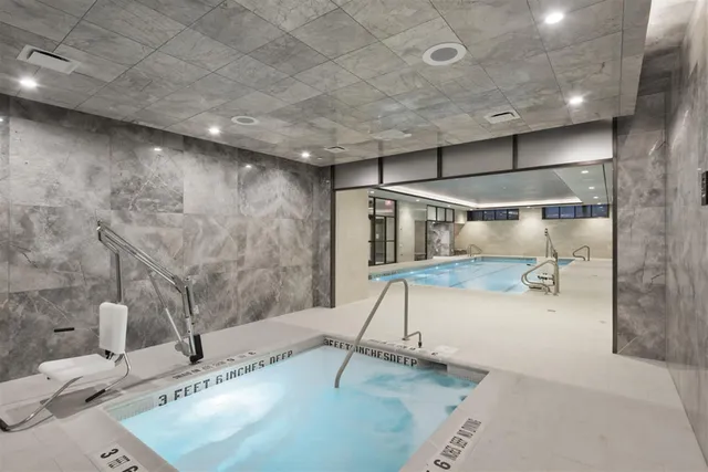 a view of backyard with wooden floor