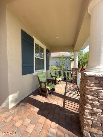 a outdoor space with chairs
