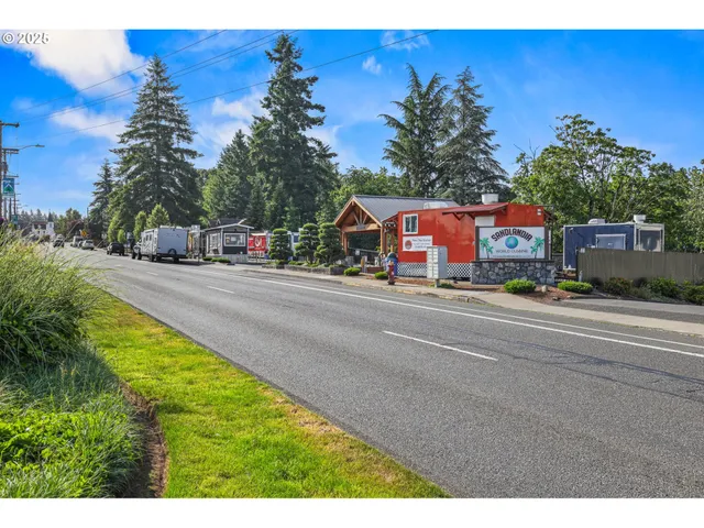 a view of street with houses