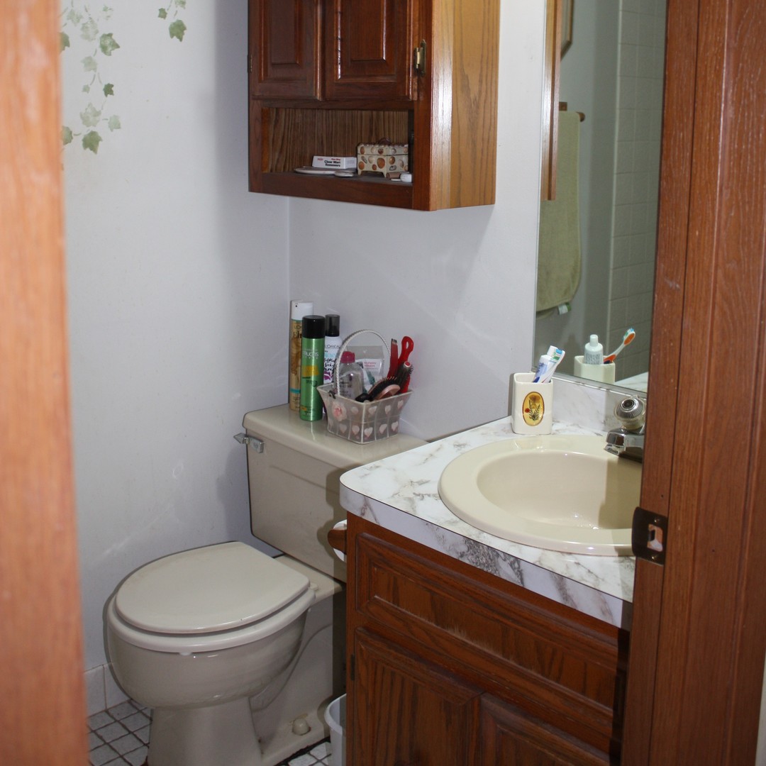 10900 Central Avenue, Unit 2C Chicago Ridge, IL 60415 - Photo 15 of 16 a bathroom with a sink mirror vanity and toilet