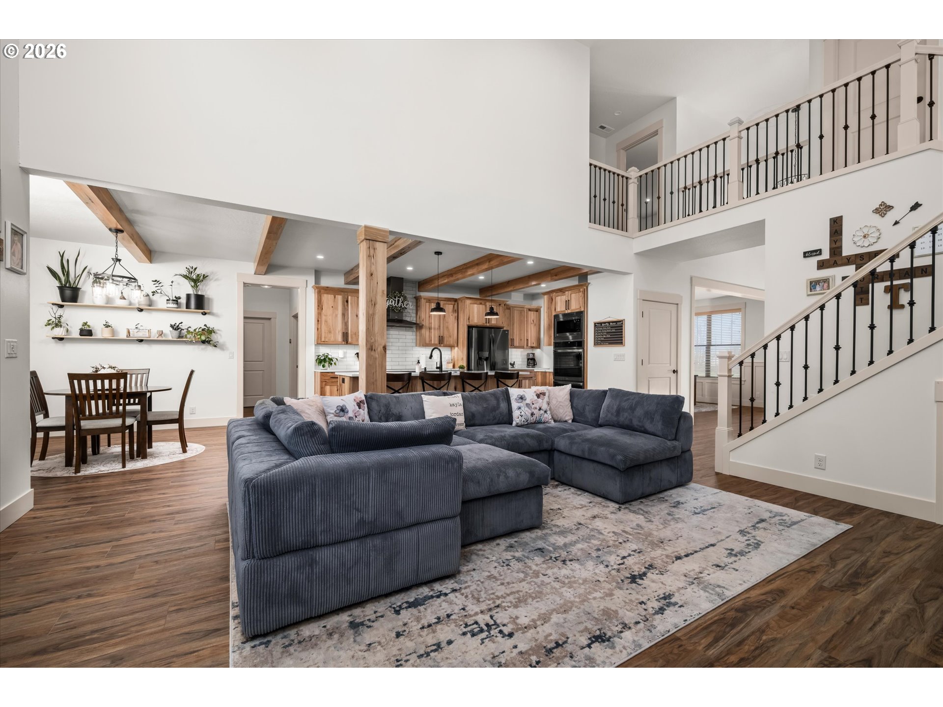 37640 Upper Camp Creek Road Springfield, OR 97478 - Photo 18 of 47 a living room with furniture and a wooden floor