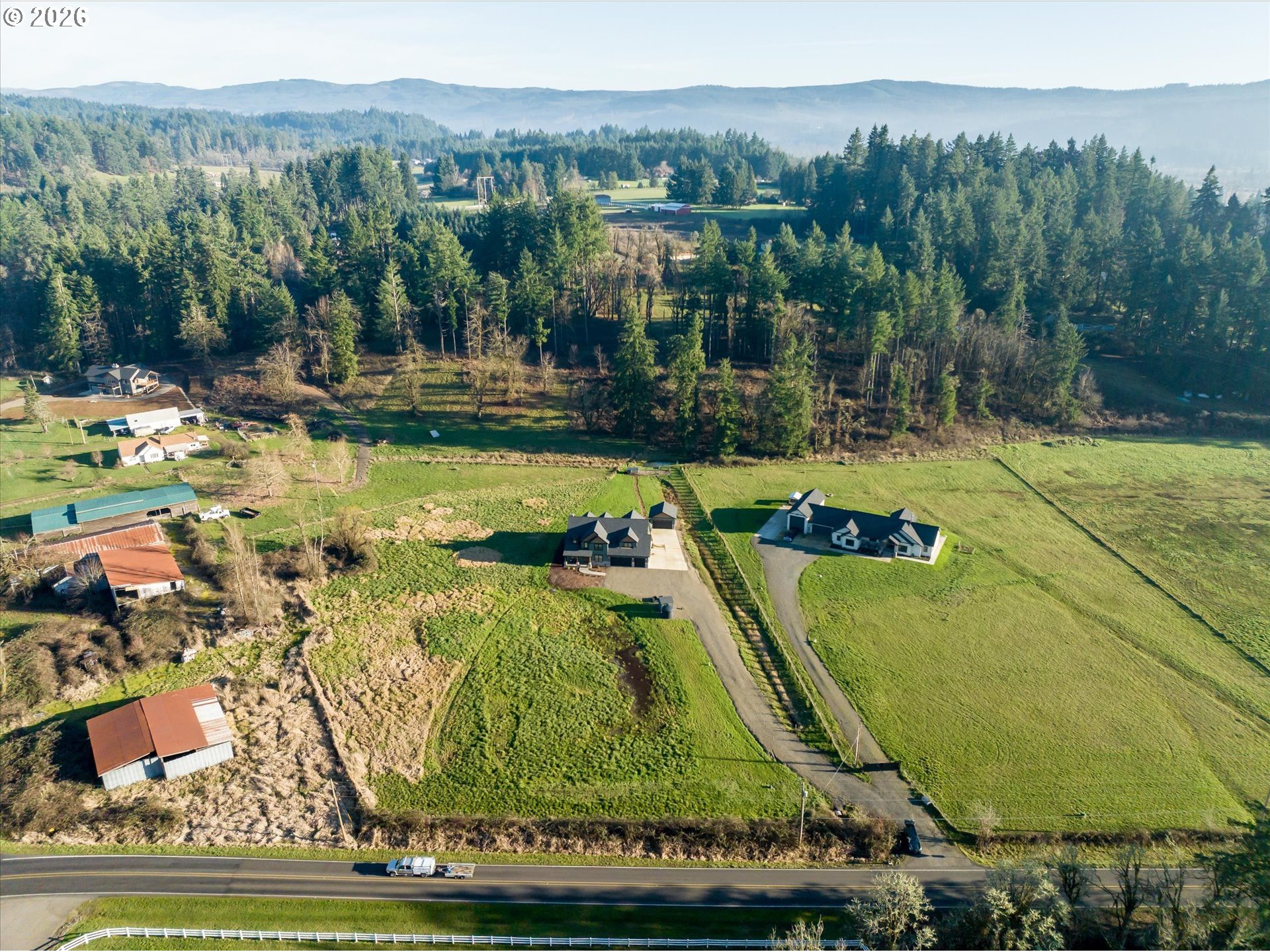 37640 Upper Camp Creek Road Springfield, OR 97478 - Photo 45 of 47 an aerial view of a house with a yard
