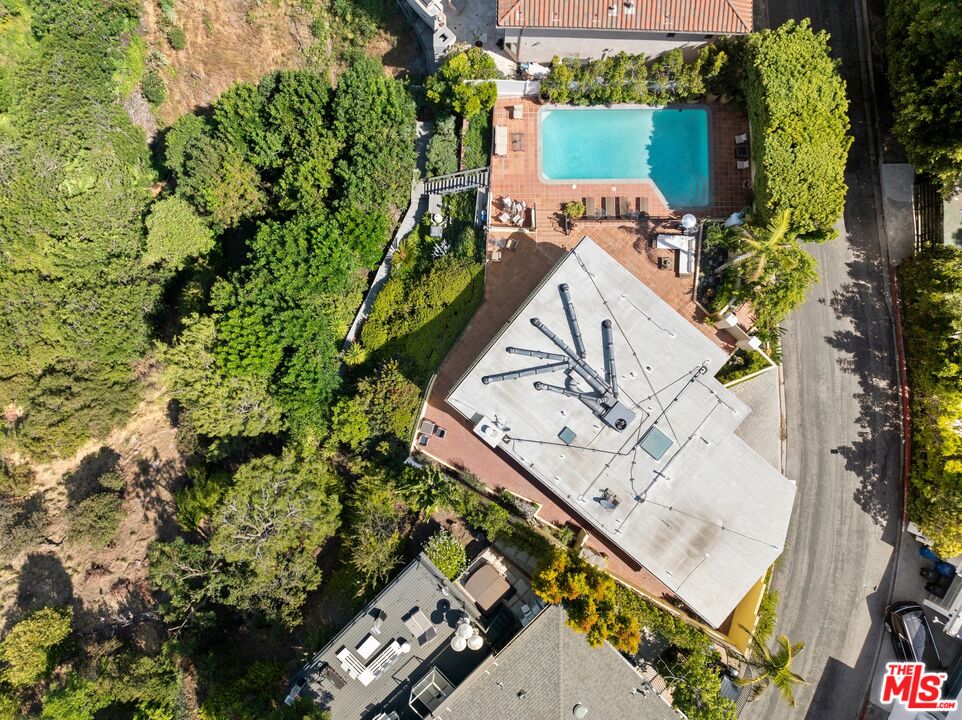 1244 Stradella Road Los Angeles, CA 90077 - Photo 31 of 31 an aerial view of a house with a yard