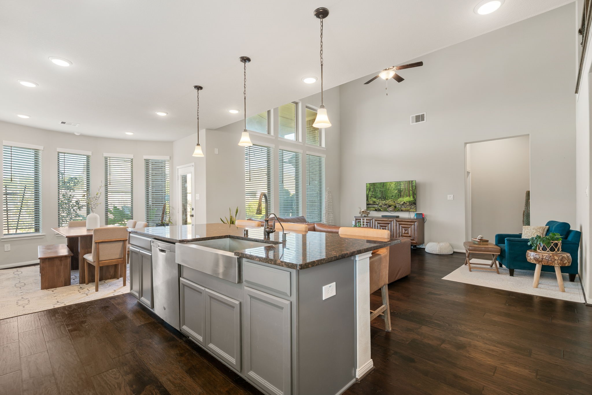 17525 Sunset Skies Road Conroe, TX 77302 - Photo 14 of 50 2 tone designer paint and deep farm sink complete the package in this stunning kitchen that was born to entertain!