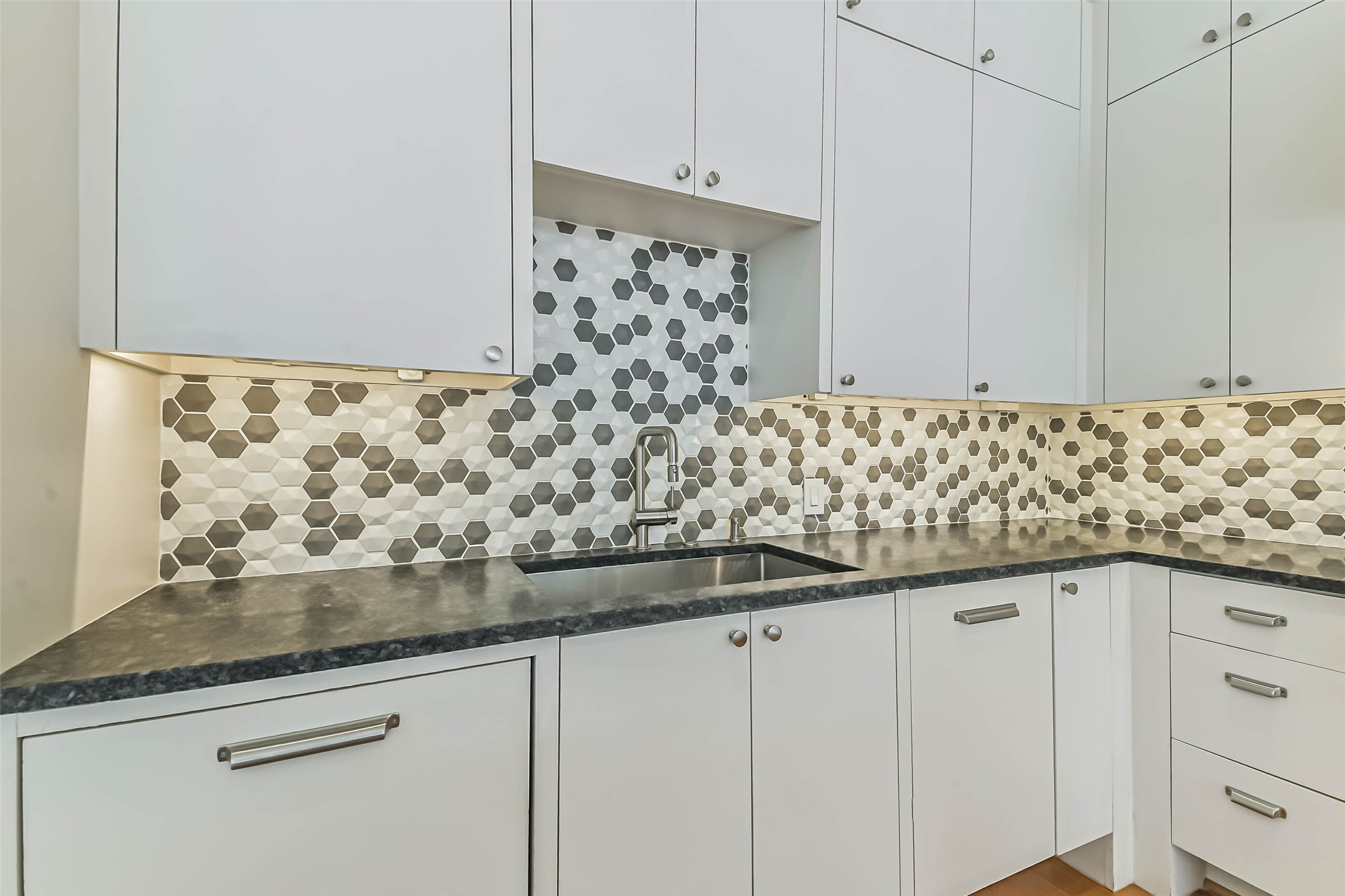815 Alexander Street Houston, TX 77007 - Photo 18 of 49 Dishwasher concealed behind a matching cabinet facade preserves the kitchen's clean, seamless aesthetic.