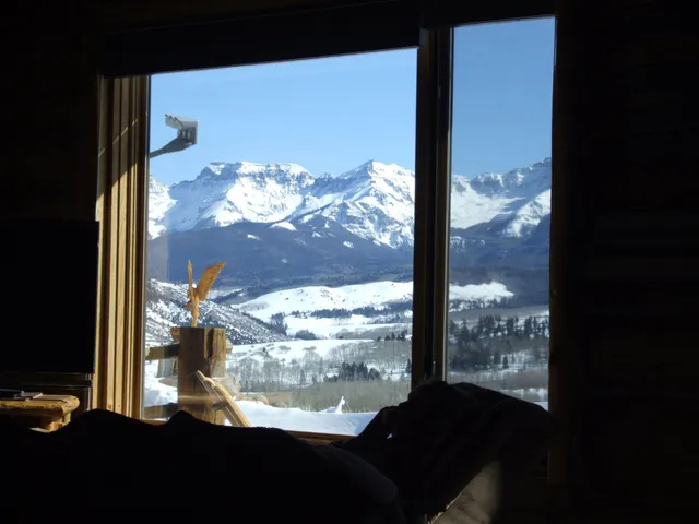 a view of a glass door