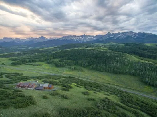 a view of a lush green field