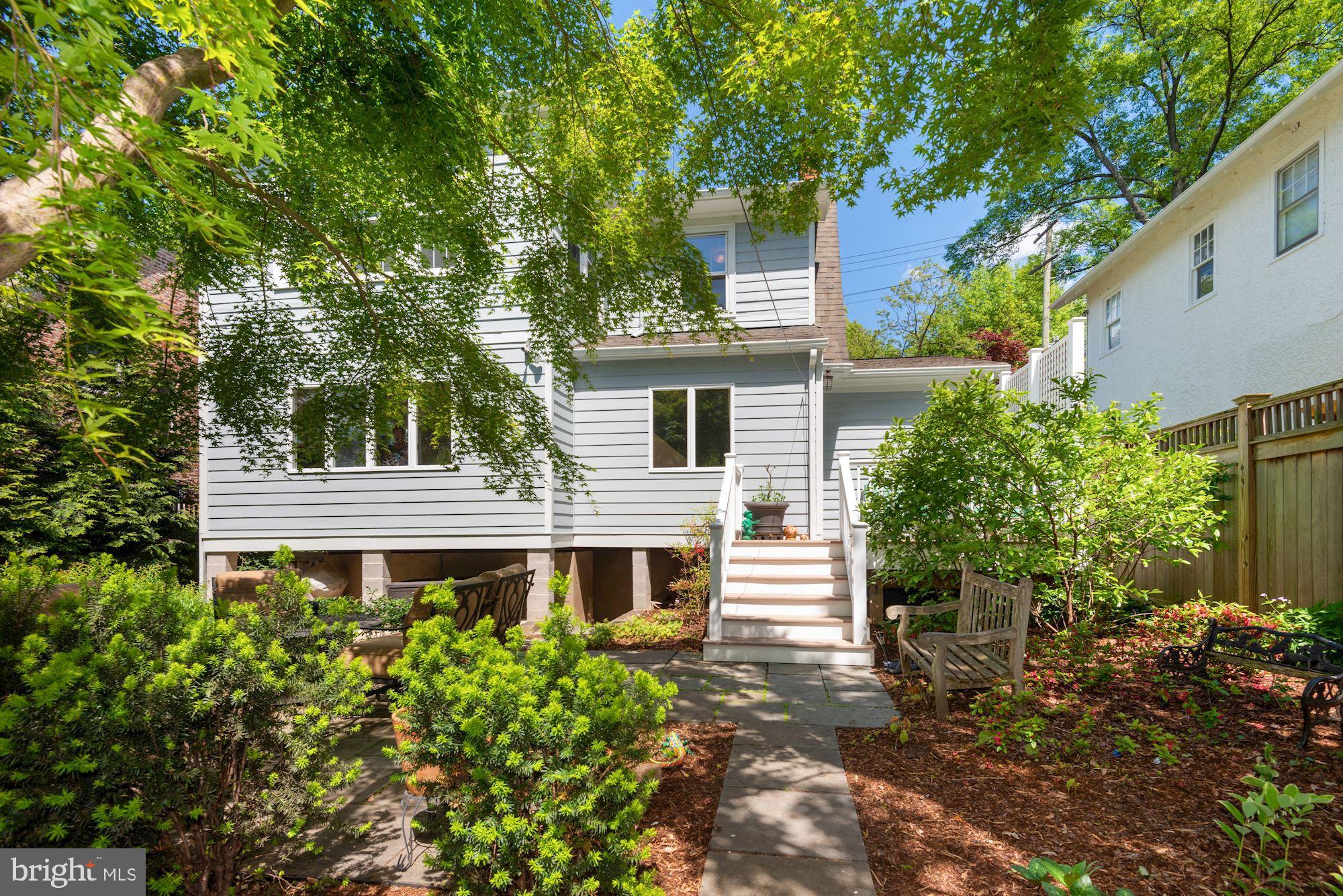 5918 Broad Branch Road Northwest Washington, DC 20015 - Photo 39 of 44 Rear Elevation from Lower Terrace