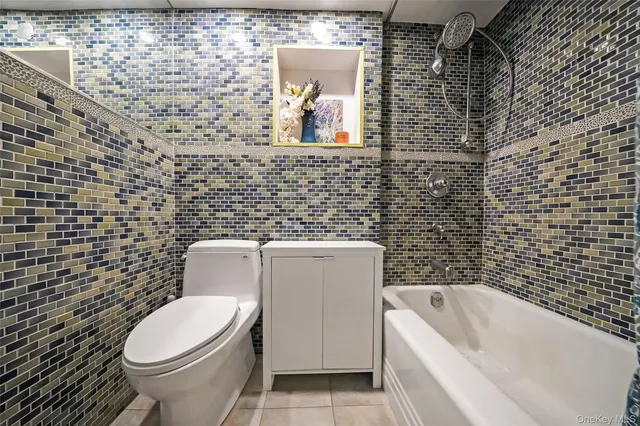 a bathroom with a toilet and a bathtub