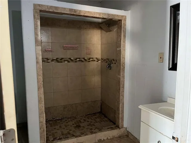 a bathroom with a shower