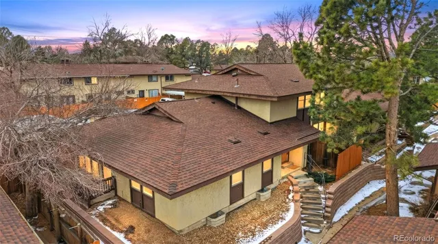 an aerial view of a house