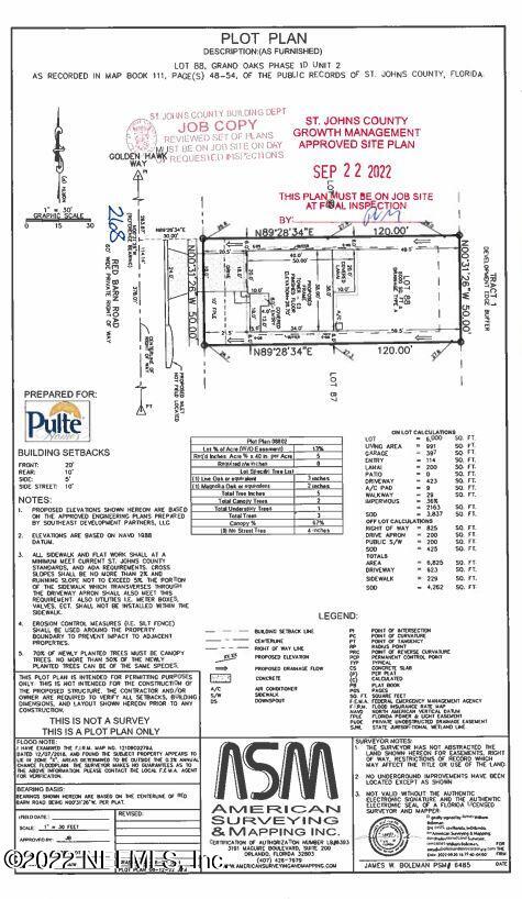 268 Red Barn Road St. Augustine, FL 32092 - Photo 3 of 21 Tower Plot Plan