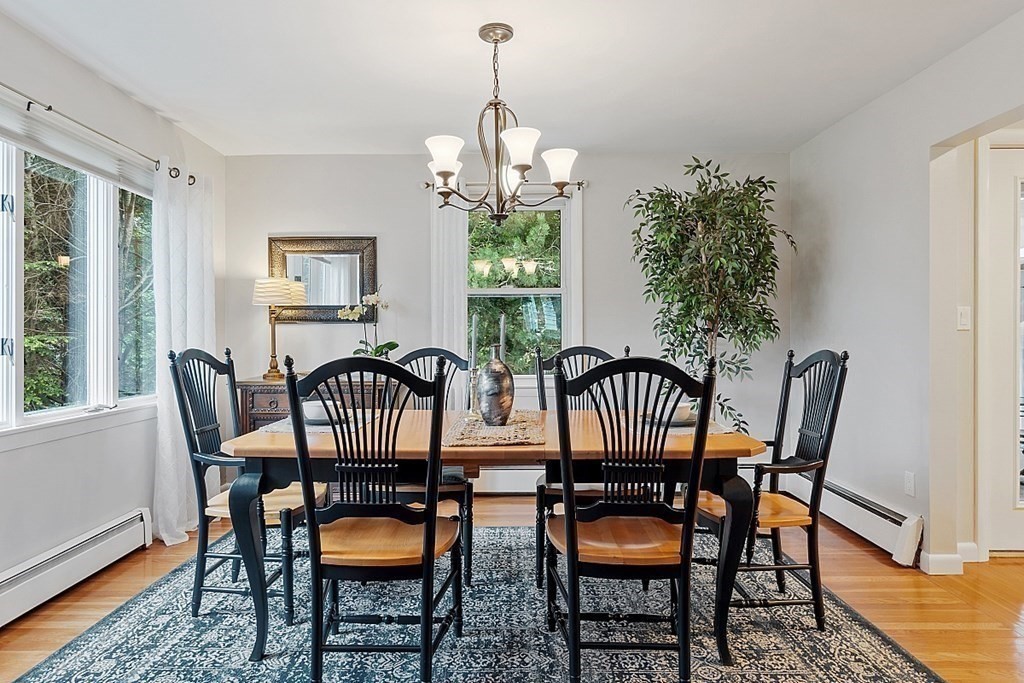 14 Scenna Road Beverly, MA 01915 - Photo 7 of 42 a dining room with furniture a chandelier and wooden floor