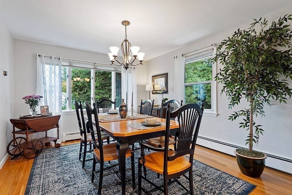 14 Scenna Road Beverly, MA 01915 - Photo 8 of 42 a dining room with furniture a chandelier and wooden floor