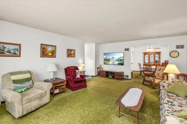 a living room with furniture