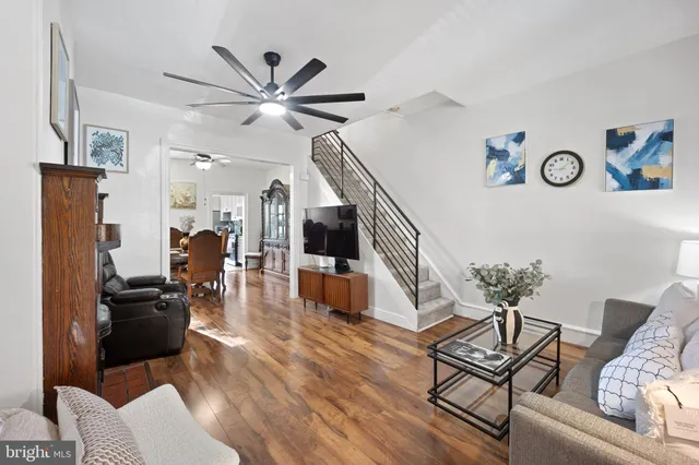 a living room with furniture