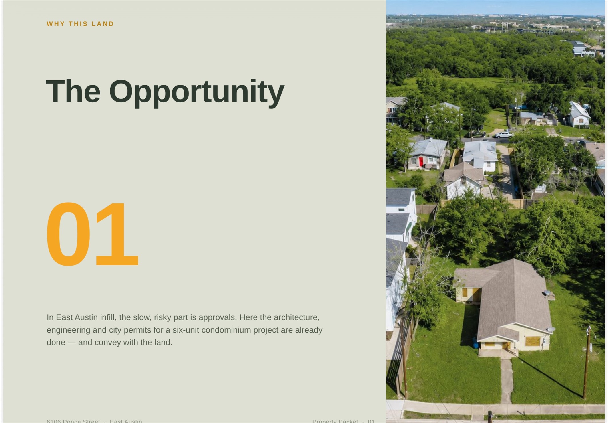 6106 Ponca Street Austin, TX 78741 - Photo 2 of 25 An aerial perspective reveals a residential landscape nestled amongst mature trees.