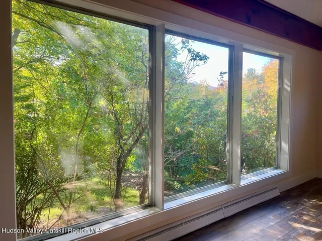 a view of a garden from a window