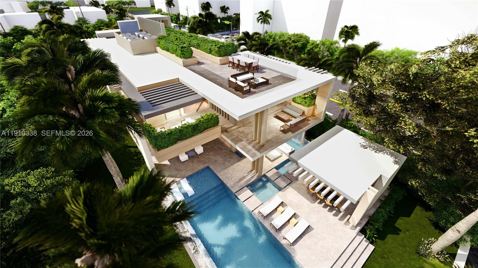 6300 Allison Road Miami Beach, FL 33141 - Photo 38 of 43 an aerial view of a house with a garden