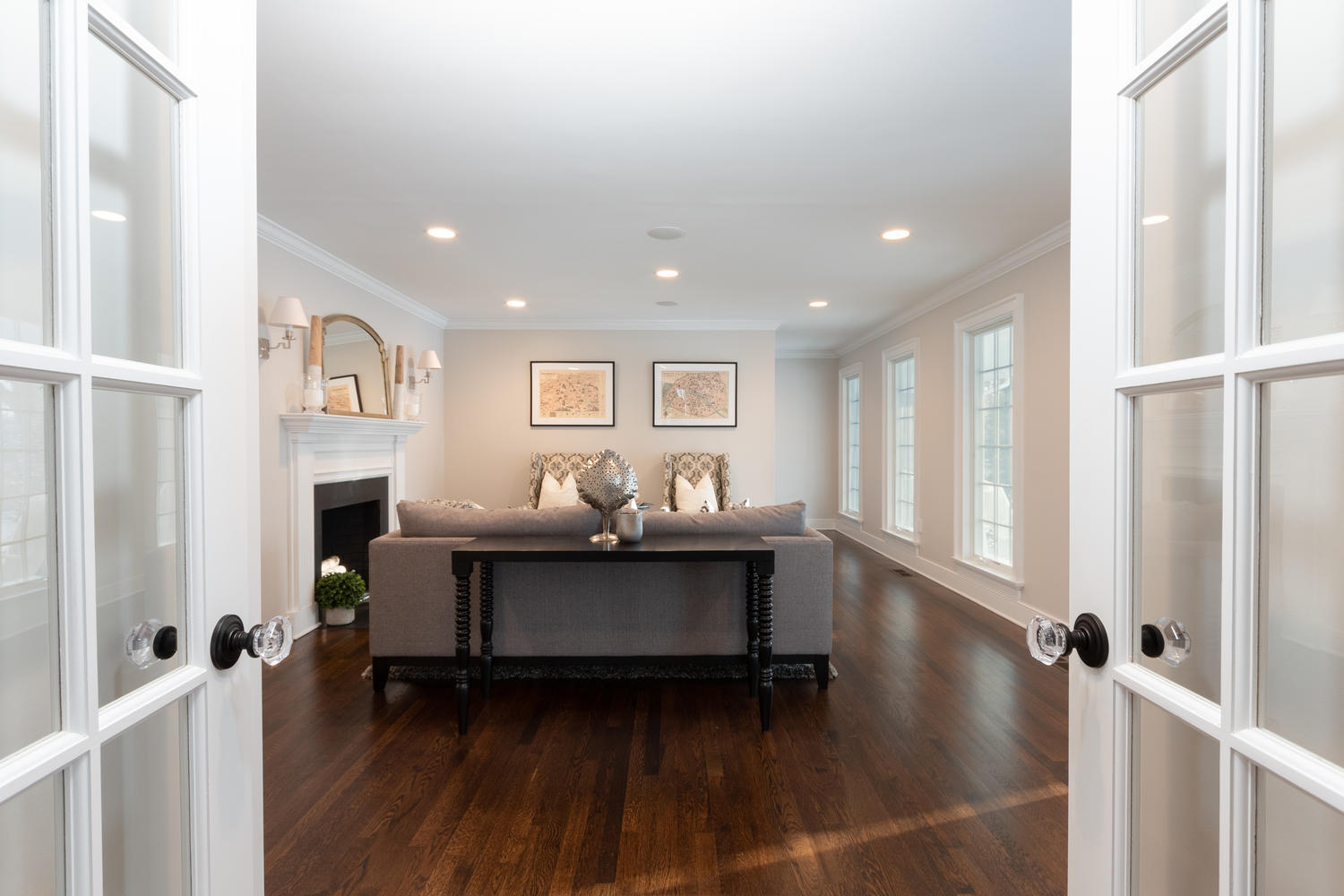 14 Deerfield Road Darien, CT 06820 - Photo 8 of 55 a living room with furniture a fireplace and a large window