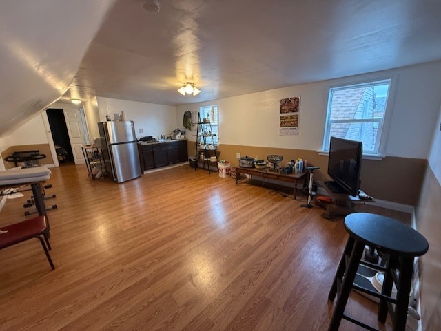 1620 West 44th Street Chicago, IL 60609 - Photo 29 of 37 a living room with furniture and a flat screen tv with wooden floor