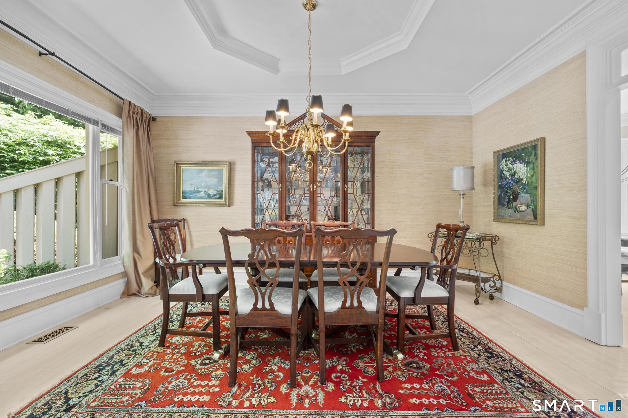 130 Stillson Road, Unit 130 Fairfield, CT 06825 - Photo 13 of 38 Formal dining room with tray ceiling detail