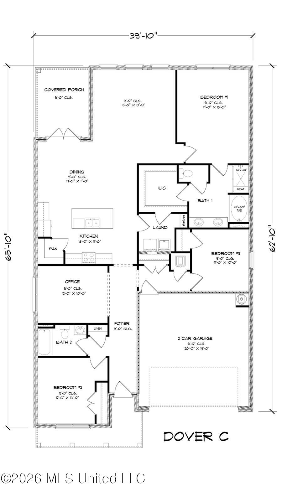 18431 Spring Hill Drive Saucier, MS 39574 - Photo 29 of 29 DOVER C FE FLOOR PLAN
