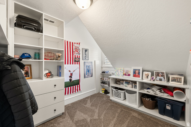 1205 North Elk Rdg Lane, Unit 202 Alpine, UT 84004 - Photo 66 of 88 Carpeted bonus room featuring built-in white shelving, integrated drawers with dark hardware, and a window with white shutters