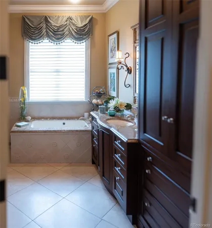 a bathroom with a bathtub and a sink