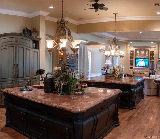 a kitchen with counter top space appliances and cabinets