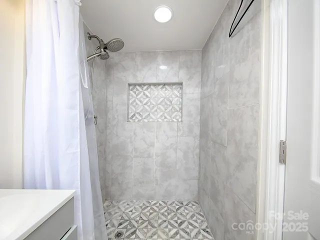 a bathroom with a shower