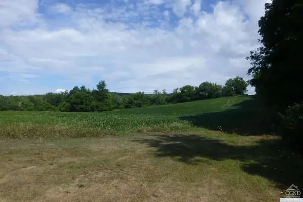 a view of a green field with lots of bushes