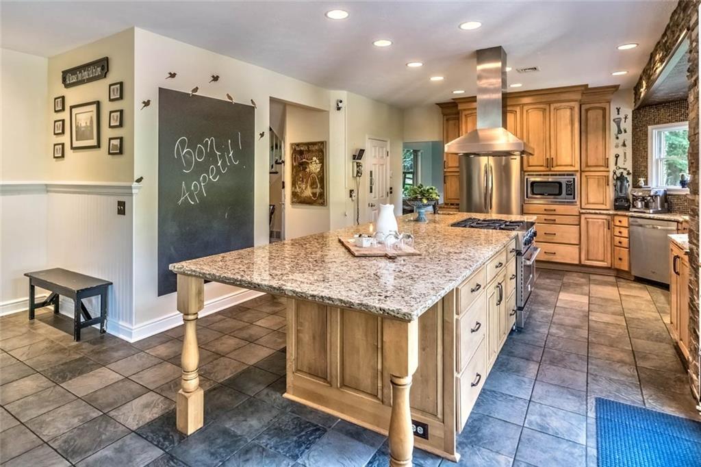 183 Davidson Road Mars, PA 16046 - Photo 4 of 25 The amazing cook top spans over 13 ft long with granite stone allowing for plenty of bar stool seating for 4-5 people!