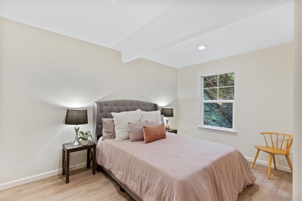 35 Park Way Mount Hermon, CA 95041 - Photo 15 of 46 a bedroom with a bed and wooden floor