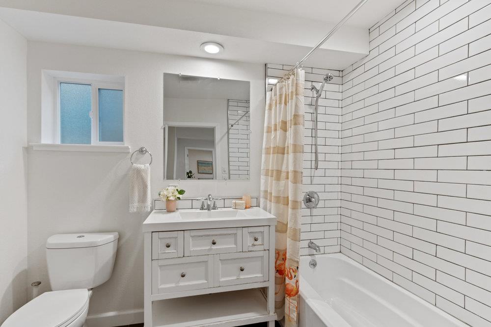 35 Park Way Mount Hermon, CA 95041 - Photo 19 of 46 a bathroom with a sink a toilet and shower