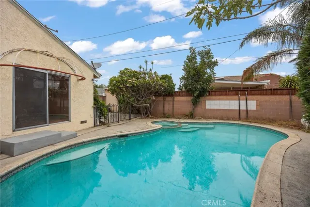 a view of a backyard with a garden