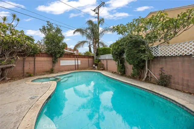 a view of a backyard with a garden