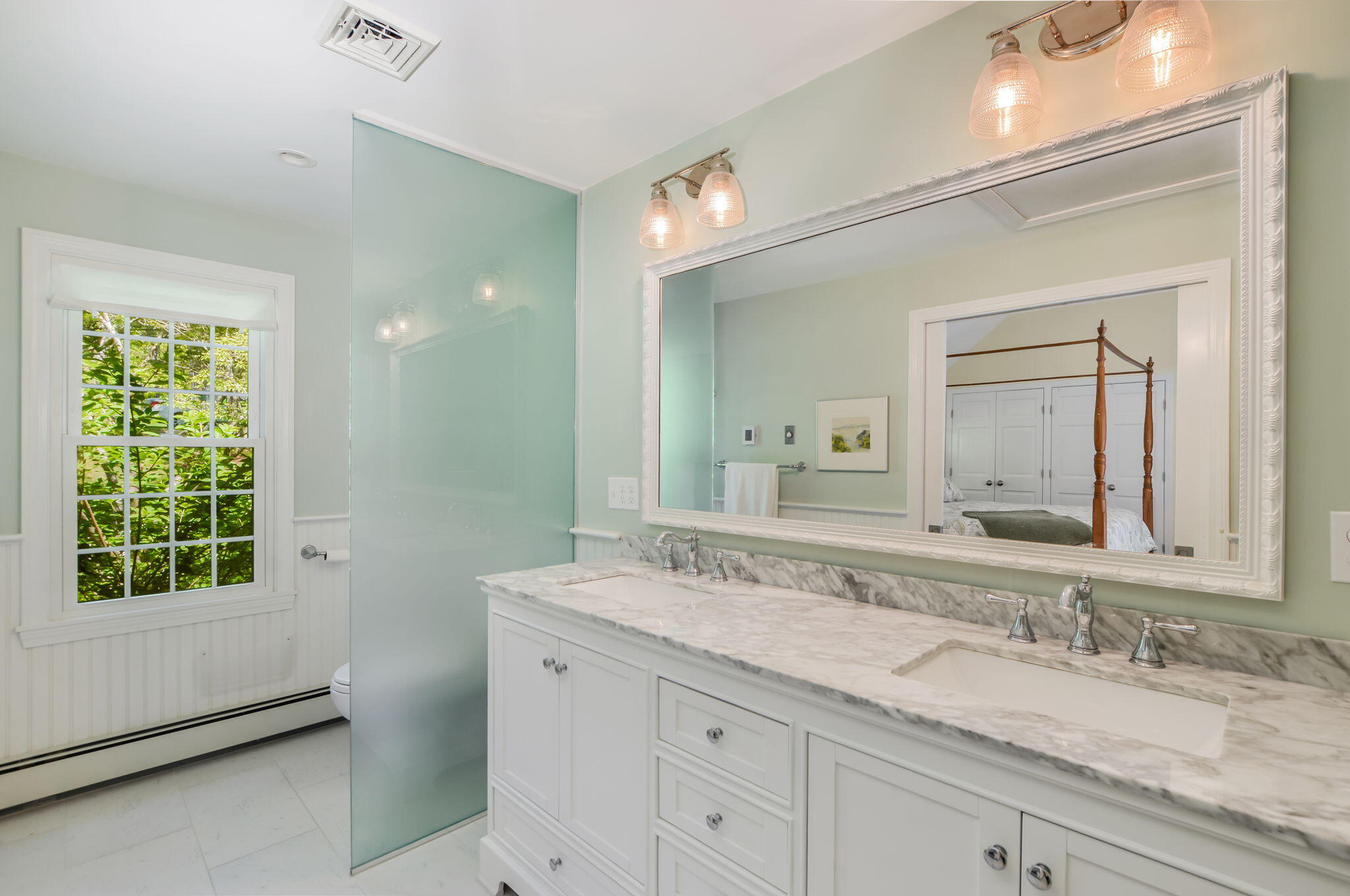 290 Cotuit Bay Drive Cotuit, MA 02635 - Photo 26 of 55 a bathroom with a granite countertop sink mirror and double