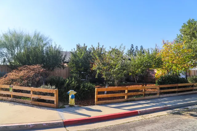 a backyard of a house with trees