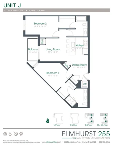 $3,134 | 255 North Addison Avenue, Unit 325, Elmhurst, IL 60126