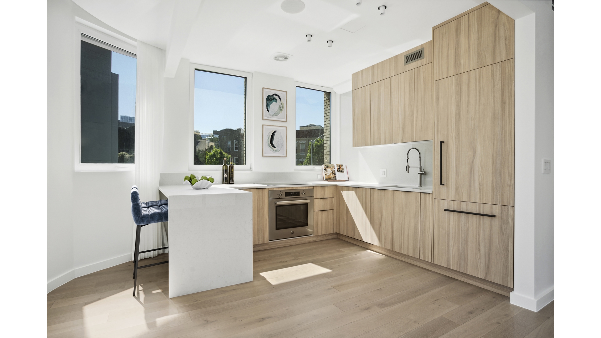 128 Woodpoint Road, Unit 2A Brooklyn, NY 11211 - Photo 3 of 15 a view of kitchen with furniture and wooden floor