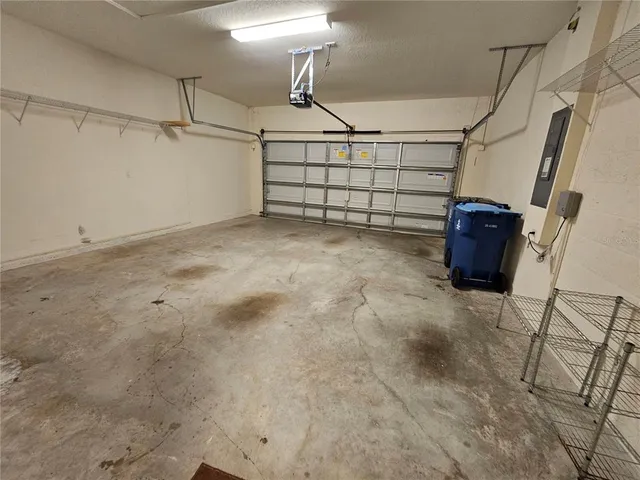 a view of a garage