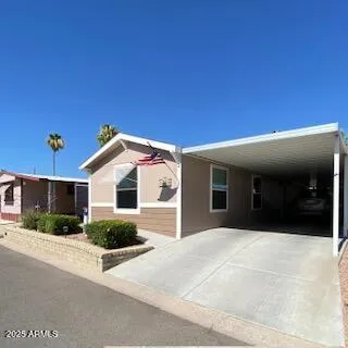 a view of a house with a patio