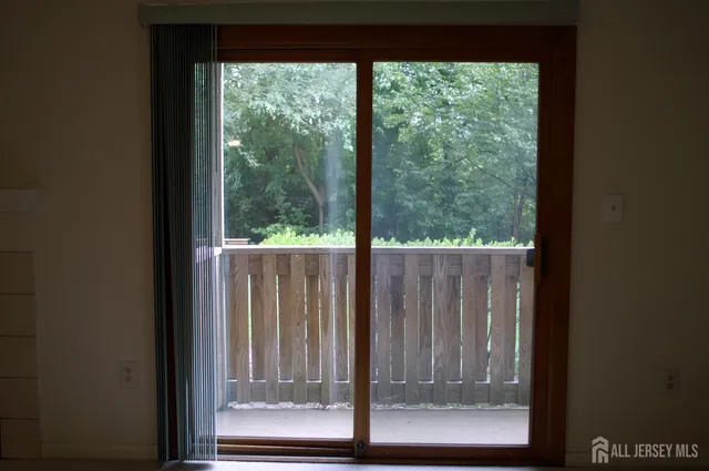 a view of a glass door