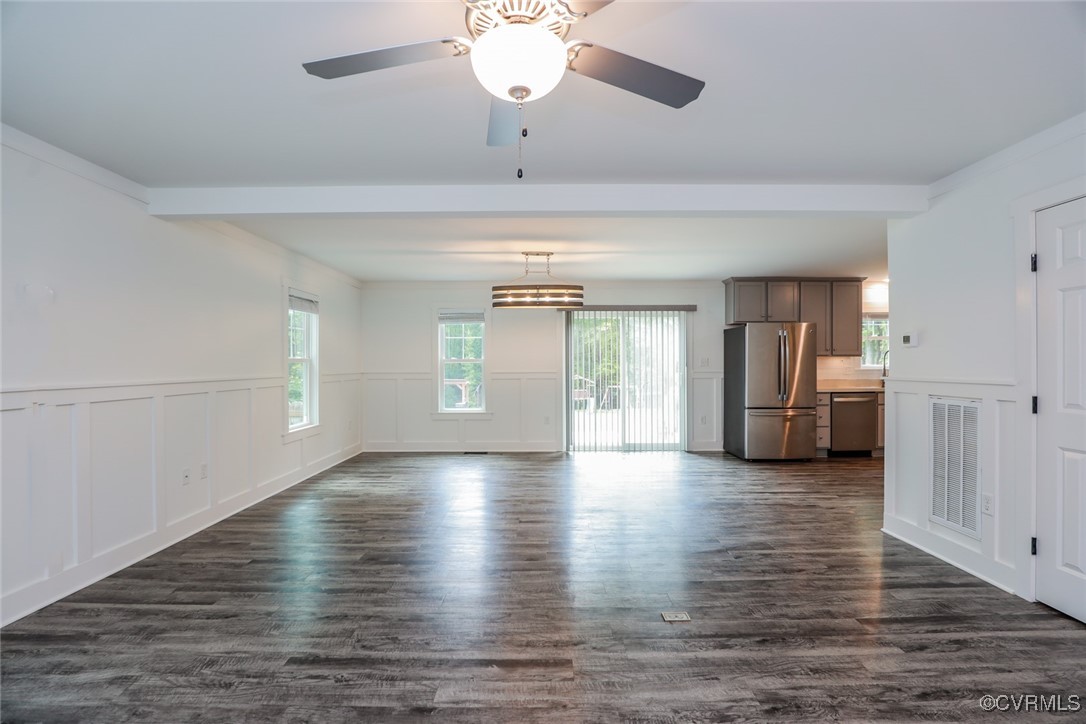 1113 Bradbury Road Moseley, VA 23120 - Photo 12 of 43 a view of empty room with wooden floor and fan