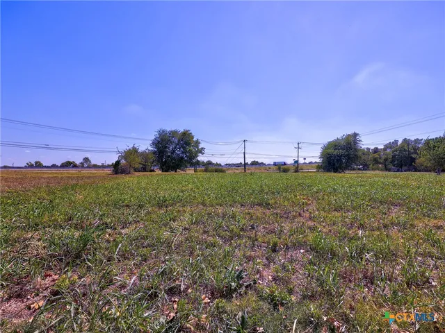 a view of a field with an ocean