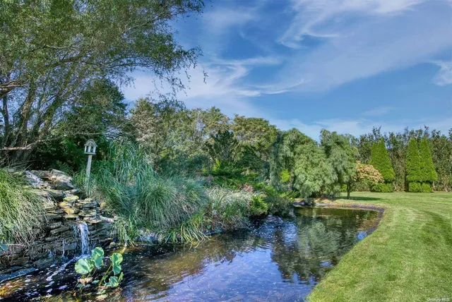 a view of a lake with outdoor space