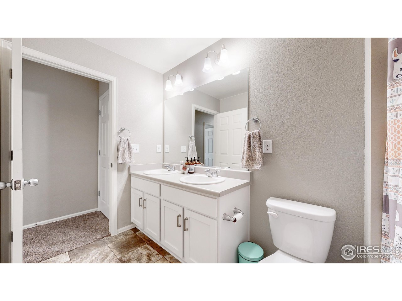 933 Keneally Court Windsor, CO 80550 - Photo 17 of 40 a bathroom with a sink a toilet a mirror and vanity