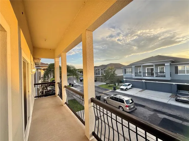 a city view with tall buildings